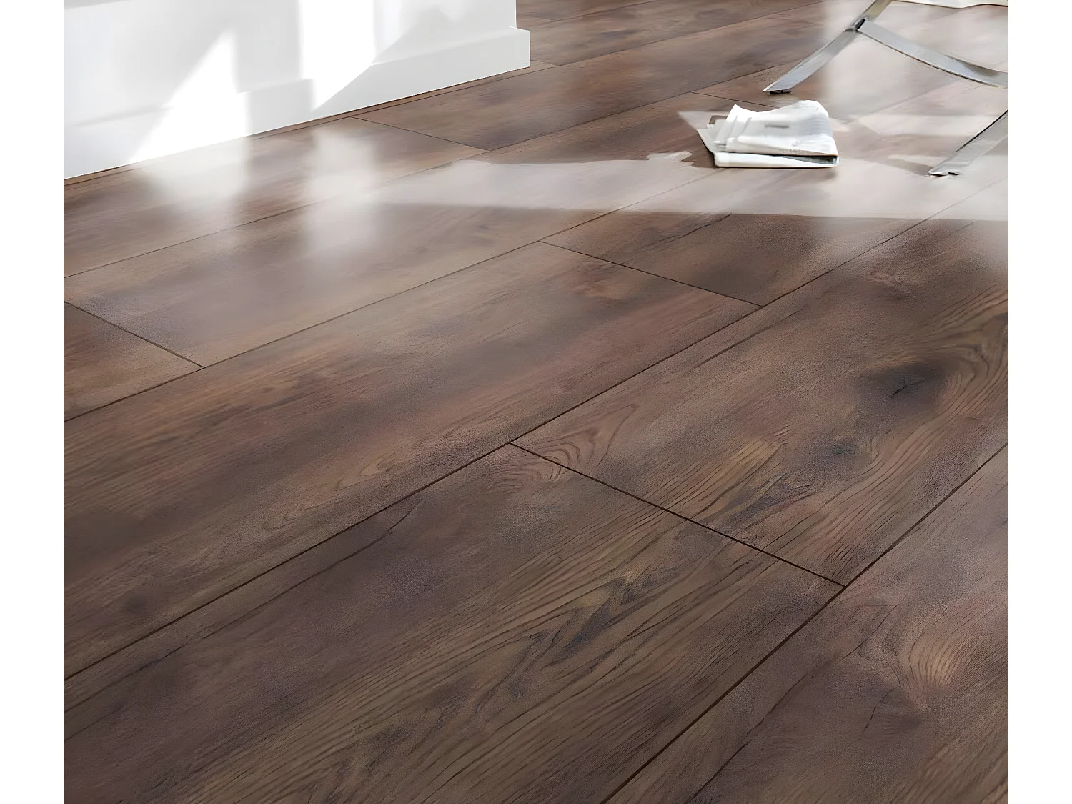 Sol PVC| Compotion 50% PVC / 50% Vinyle| Linoleum| Revetement PVC| Imitation Parquet| Chene Fonce| Taille 140X500CM