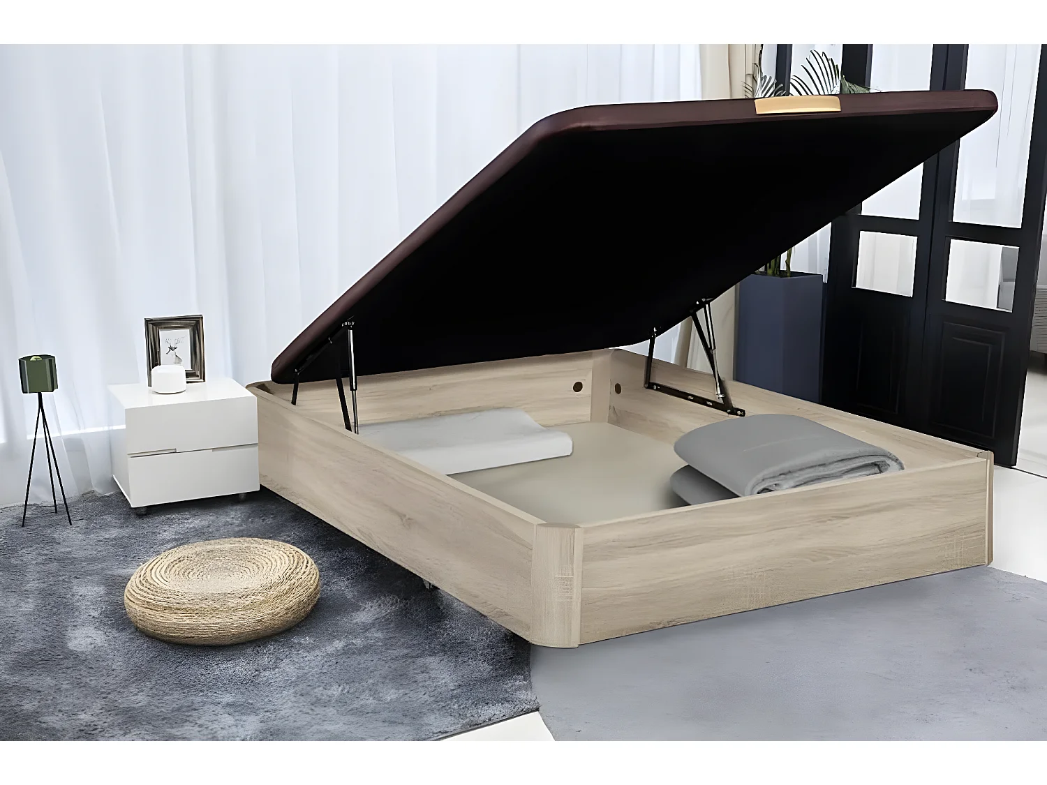 Canapé abatible de MADERA Gran Capacidad Cambrian 105x200cm