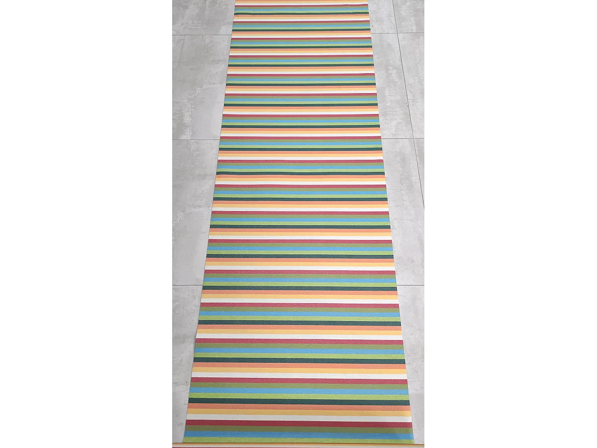 Tapis Couloir| Composition Textile Résinée| Base Antidérapante| Arc-en-ciel| 65X150CM