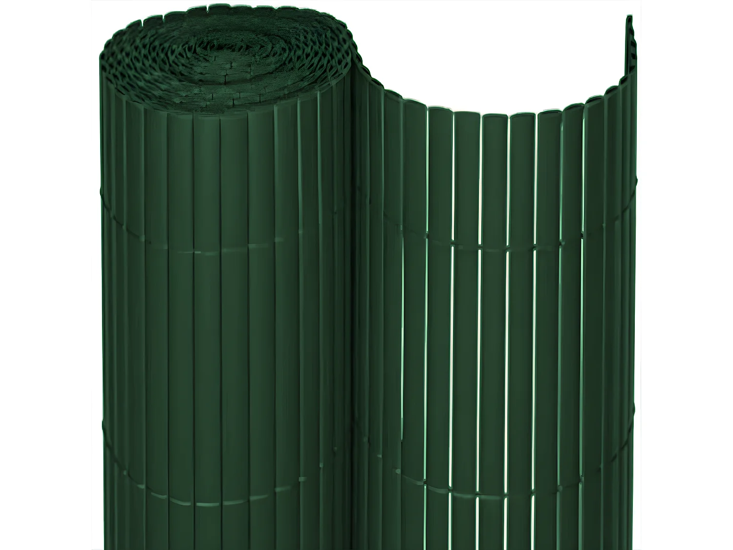 Canniccio PVC Doppia Vista| 1X3 M| Colore Verde| Stecche 11 MM| Composizione 100% PVC| Flange Fissaggio Incluse