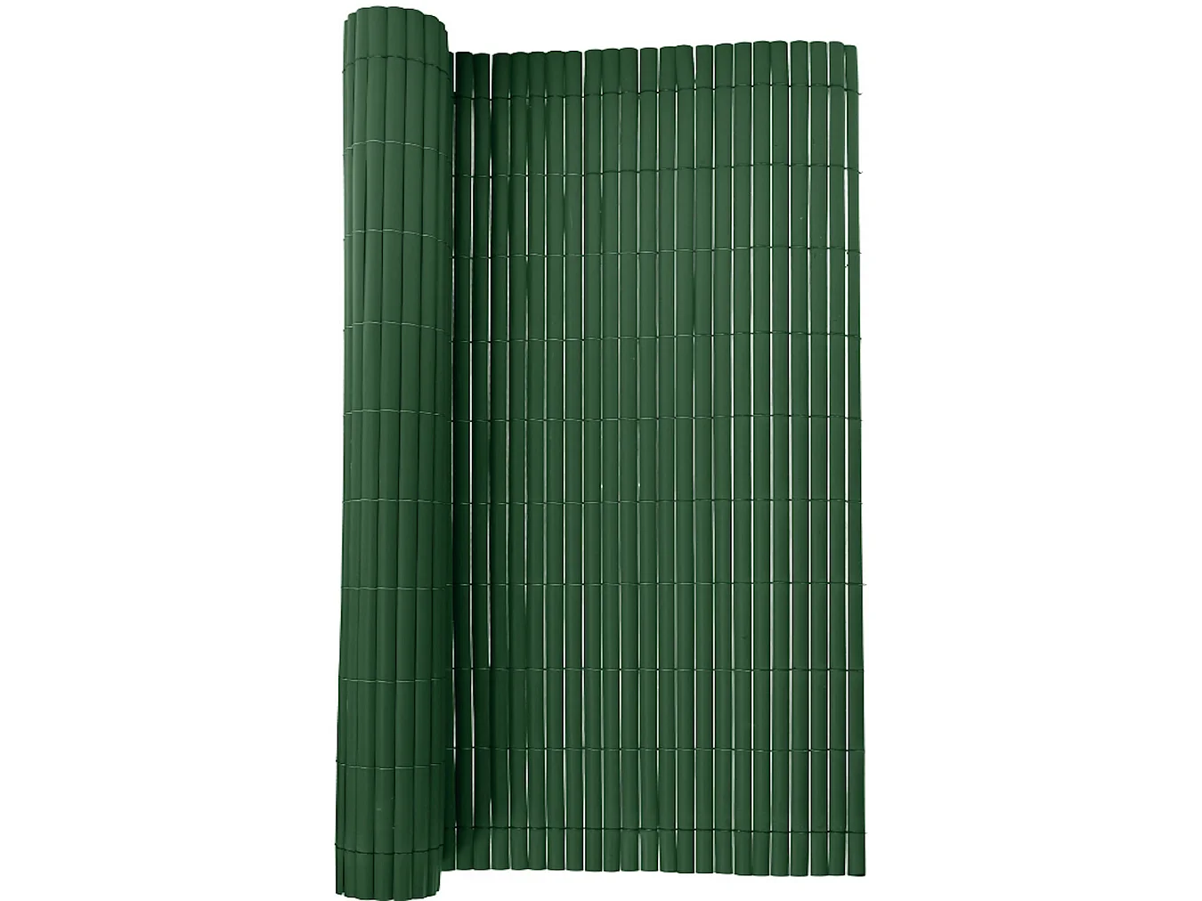 Canniccio PVC Doppia Vista| 1X3 M| Colore Verde| Stecche 11 MM| Composizione 100% PVC| Flange Fissaggio Incluse