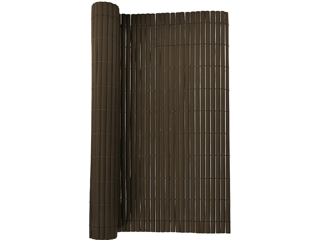 Canisse Brise Vue PVC| 1,5X3 M| Marron| Lattes 11 MM| Composition 100% PVC| Liens Fixation Inclus