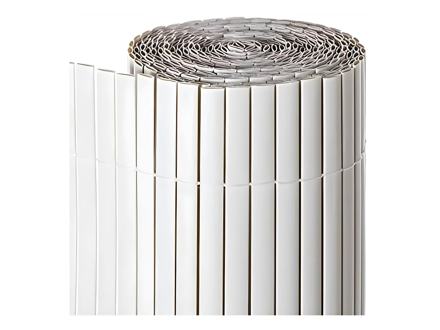 Canisse Brise Vue PVC| 1,5X3 M| Blanc| Lattes 11 MM| Composition 100% PVC| Liens Fixation Inclus