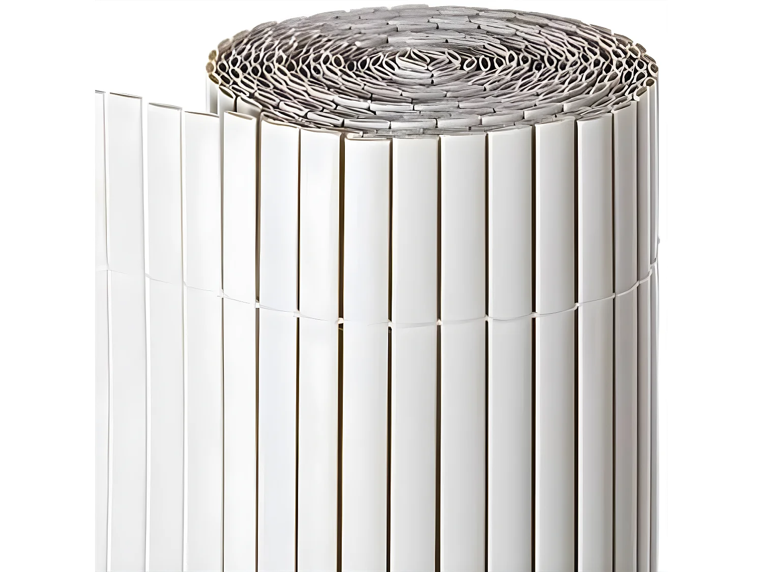 Canisse Brise Vue PVC| 1,5X3 M| Blanc| Lattes 11 MM| Composition 100% PVC| Liens Fixation Inclus