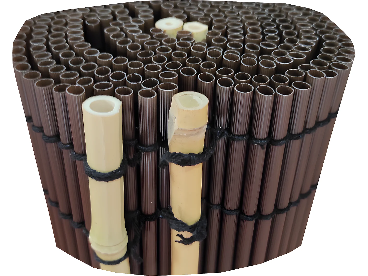 Canisse Brise Vue Ovale| 1X3 M| Diamètre 8MM| Composition 100% PVC| Avec Tiges De Bambou Renforcées| Marron