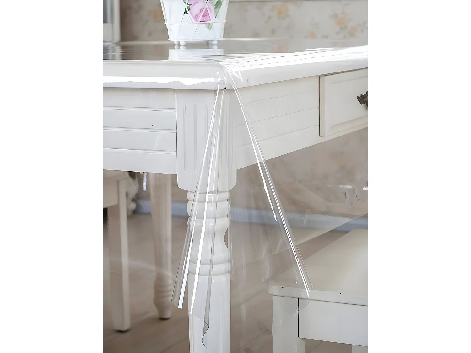 Nappe Transparente| Composition 100% PVC| Caoutchouc| Protecteur De Meubles| Epaisseur 15 Microns| Taille 100X140CM