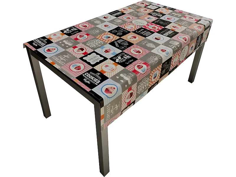 Mantel| Composicion PVC| Base Poliester| Antimanchas| Muffins| Medida 100X140 CM