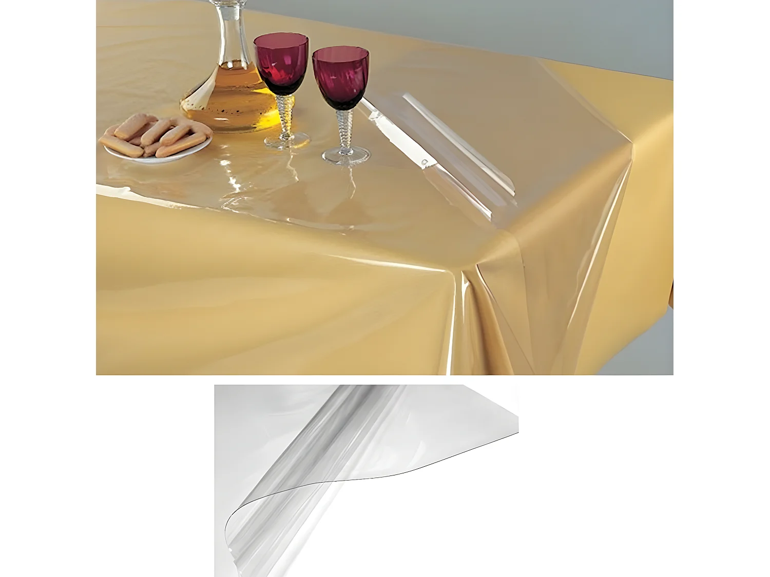 Nappe Transparente| Composition 100% PVC| Caoutchouc| Protecteur De Meubles| Epaisseur 20 Microns| Taille 140X250CM