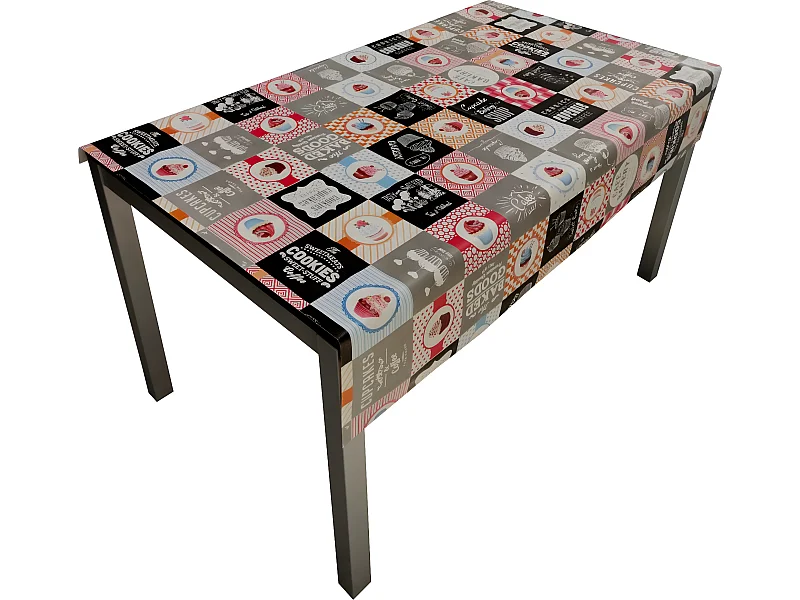 Mantel| Composicion PVC| Base Poliester| Antimanchas| Muffins| Medida 140X200 CM