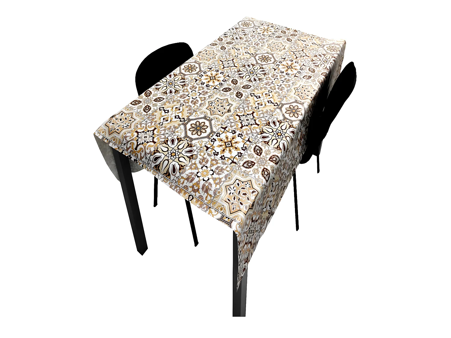Mantel| Composicion PVC| Base Poliester| Antimanchas| Mosaico Marron| Medida 140X250 CM