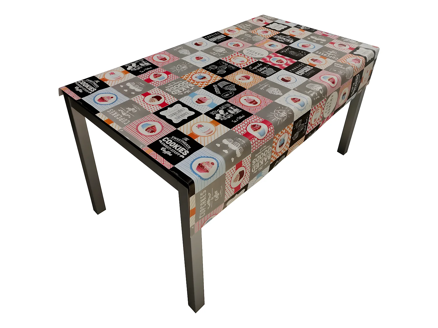 Nappe| Composition PVC| Base Polyester| Anti-taches| Muffins| Taille 140X250 CM
