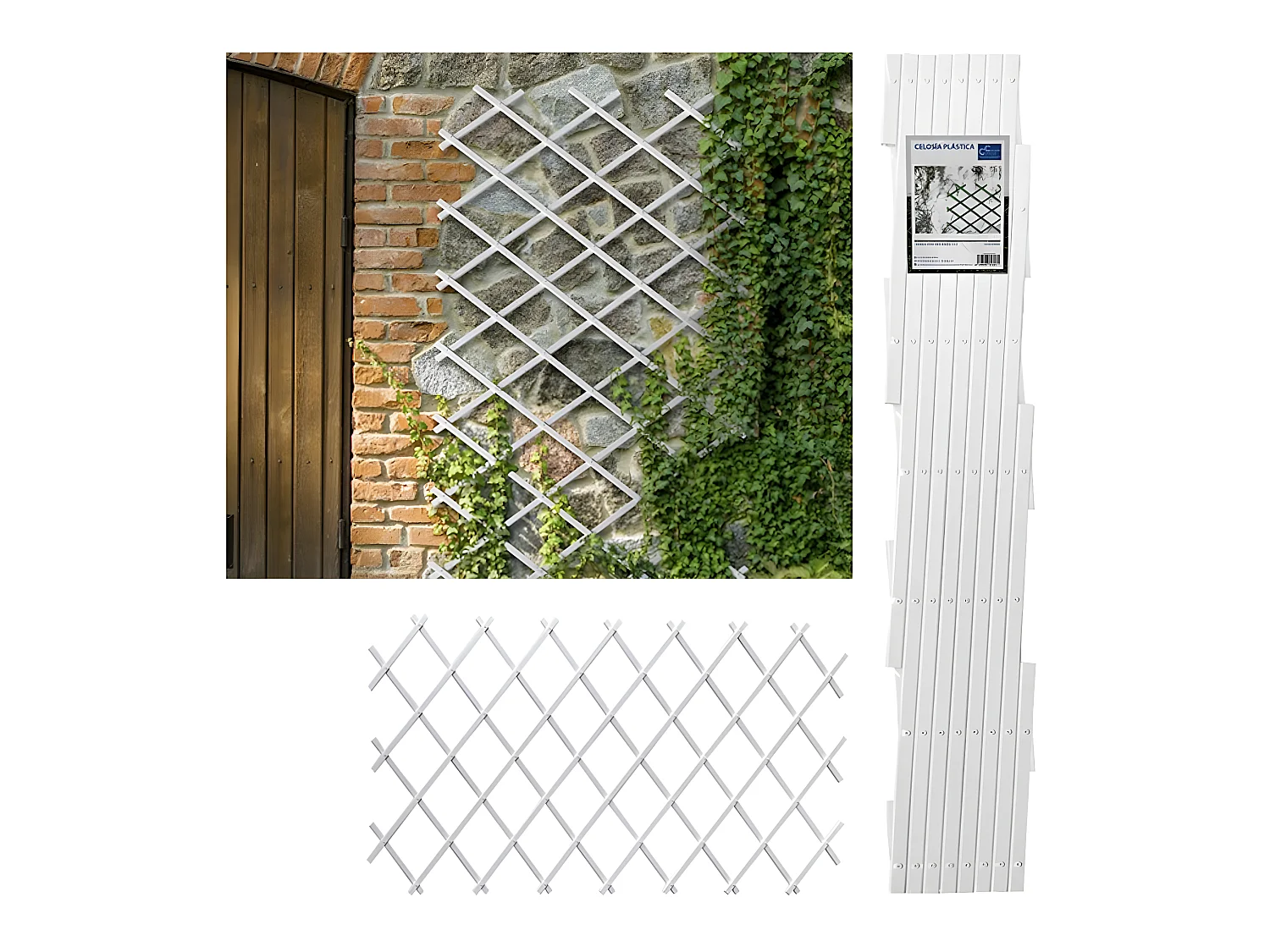 Treillis Plastique| 1X3 M| Composition 100% PVC| Blanc| Gardien Des Plantes| Résistant| Decoration Jardin