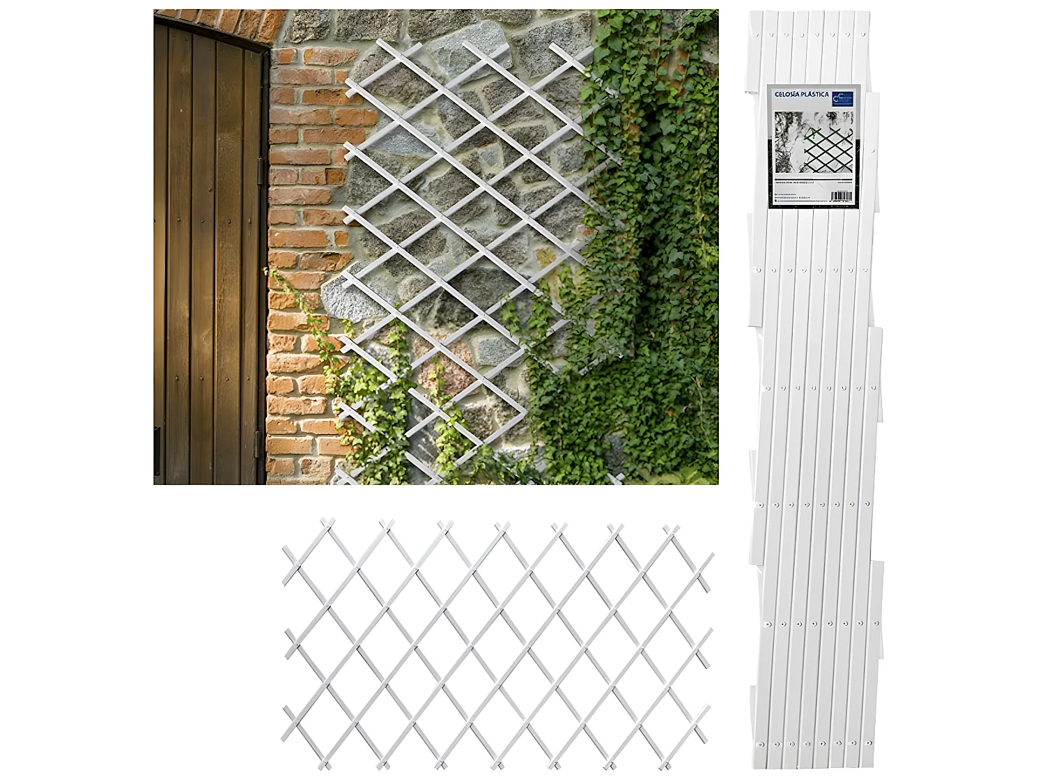 Treillis Plastique| 1X3 M| Composition 100% PVC| Blanc| Gardien Des Plantes| Résistant| Decoration Jardin