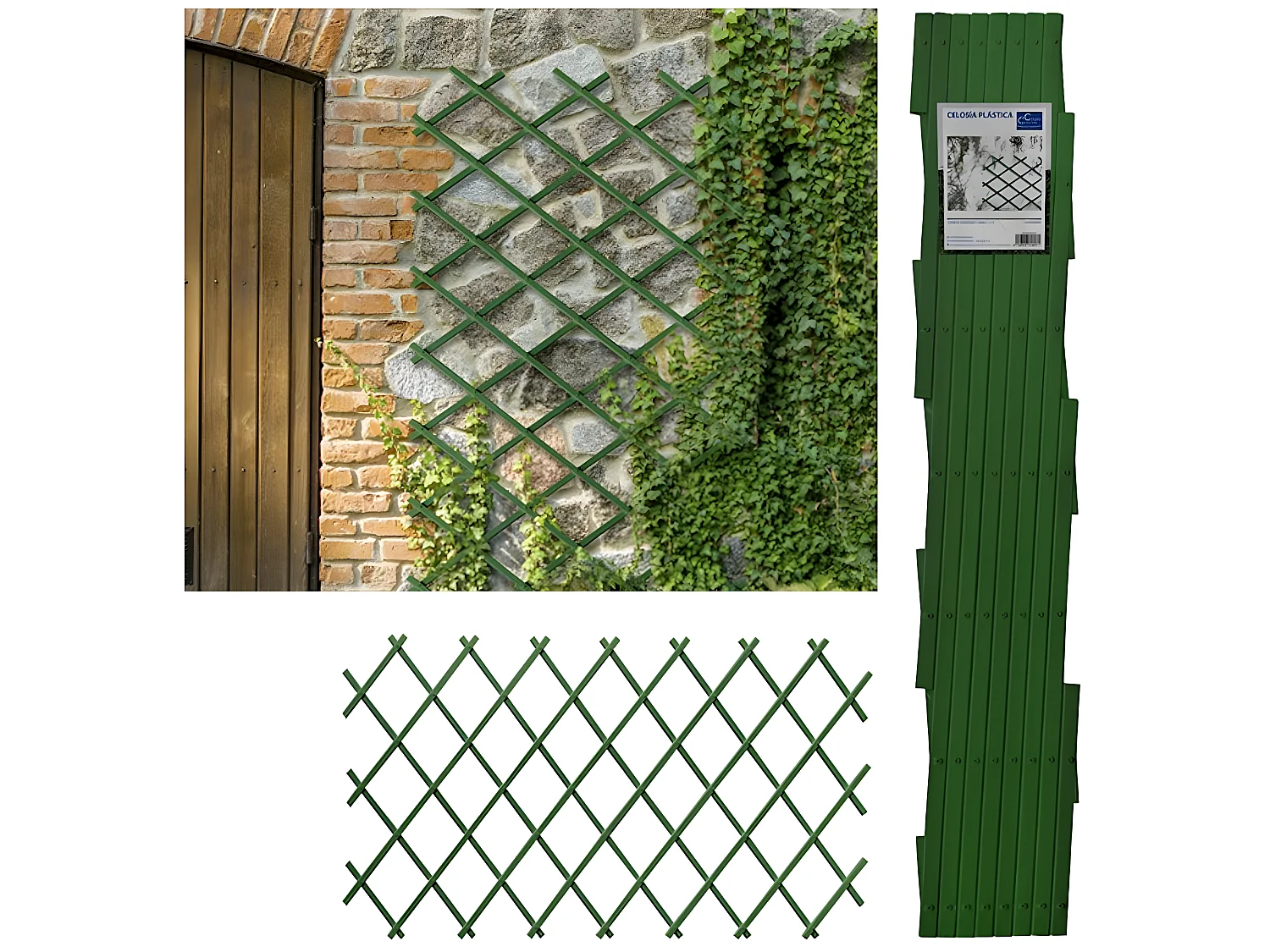 Treillis Plastique| 0,5X1,5 M| Composition 100% PVC| Vert| Gardien Des Plantes| Résistant| Décoration Jardin