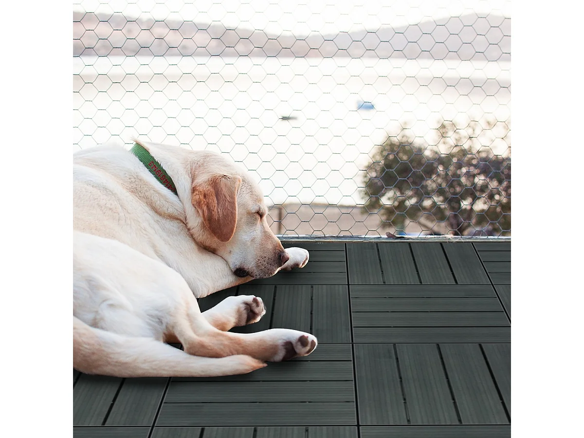 33 Dalles en Bois Composite Gris 30 x 30