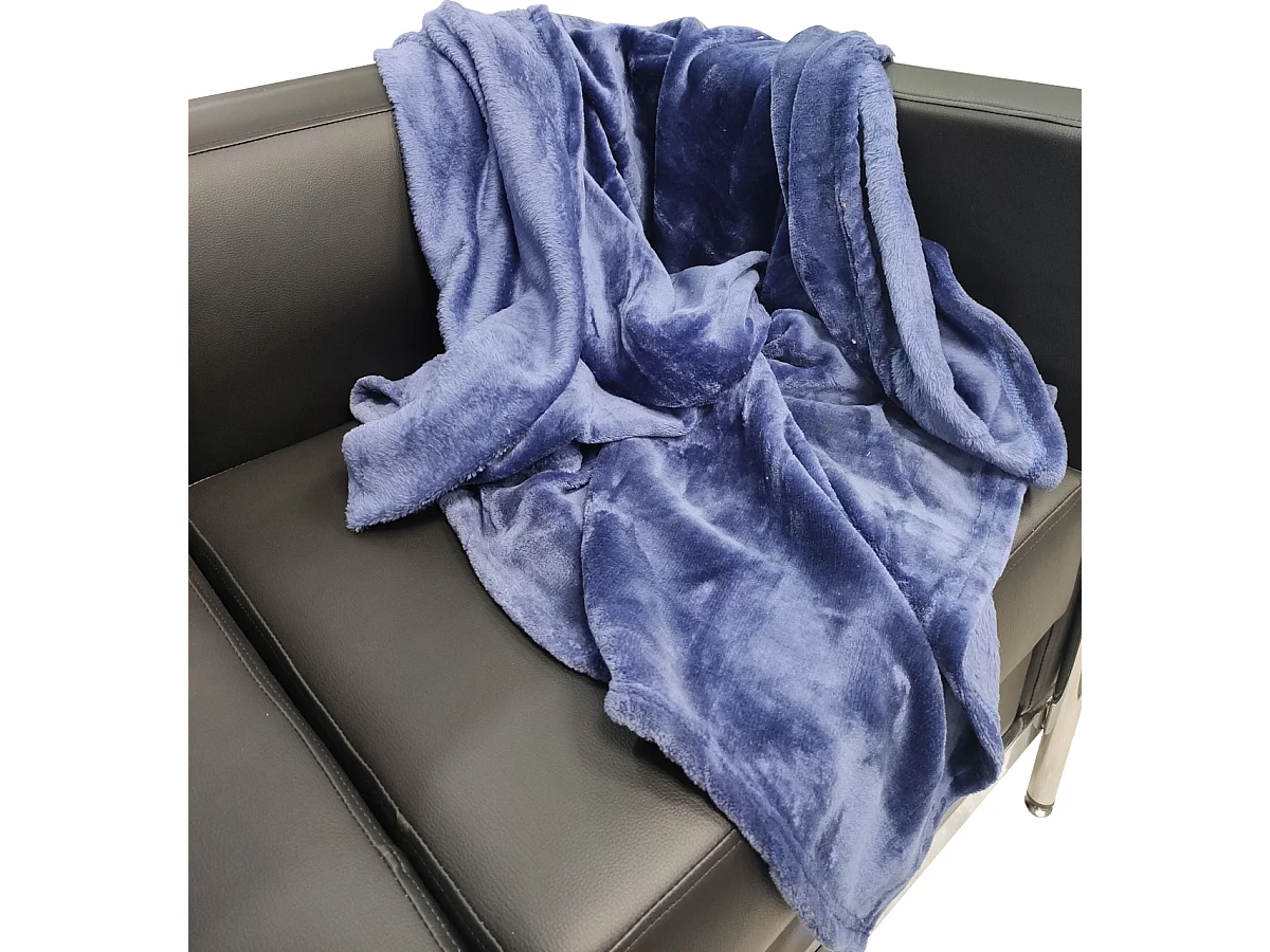 Manta de Franela para Sofá y Cama Manta Polar Suave Azul Medida 210X230 CM
