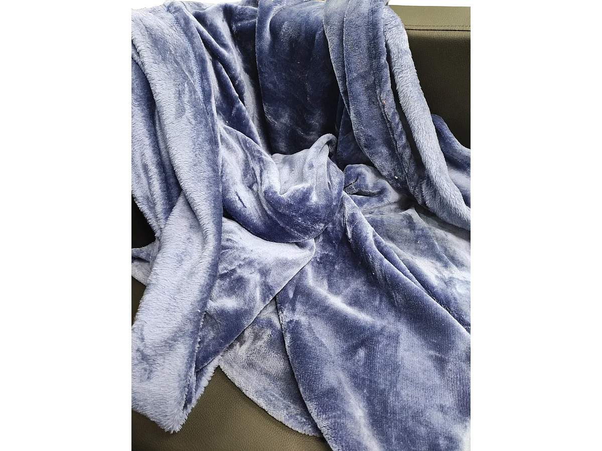 Manta de Franela para Sofá y Cama Manta Polar Suave Azul Medida 210X230 CM