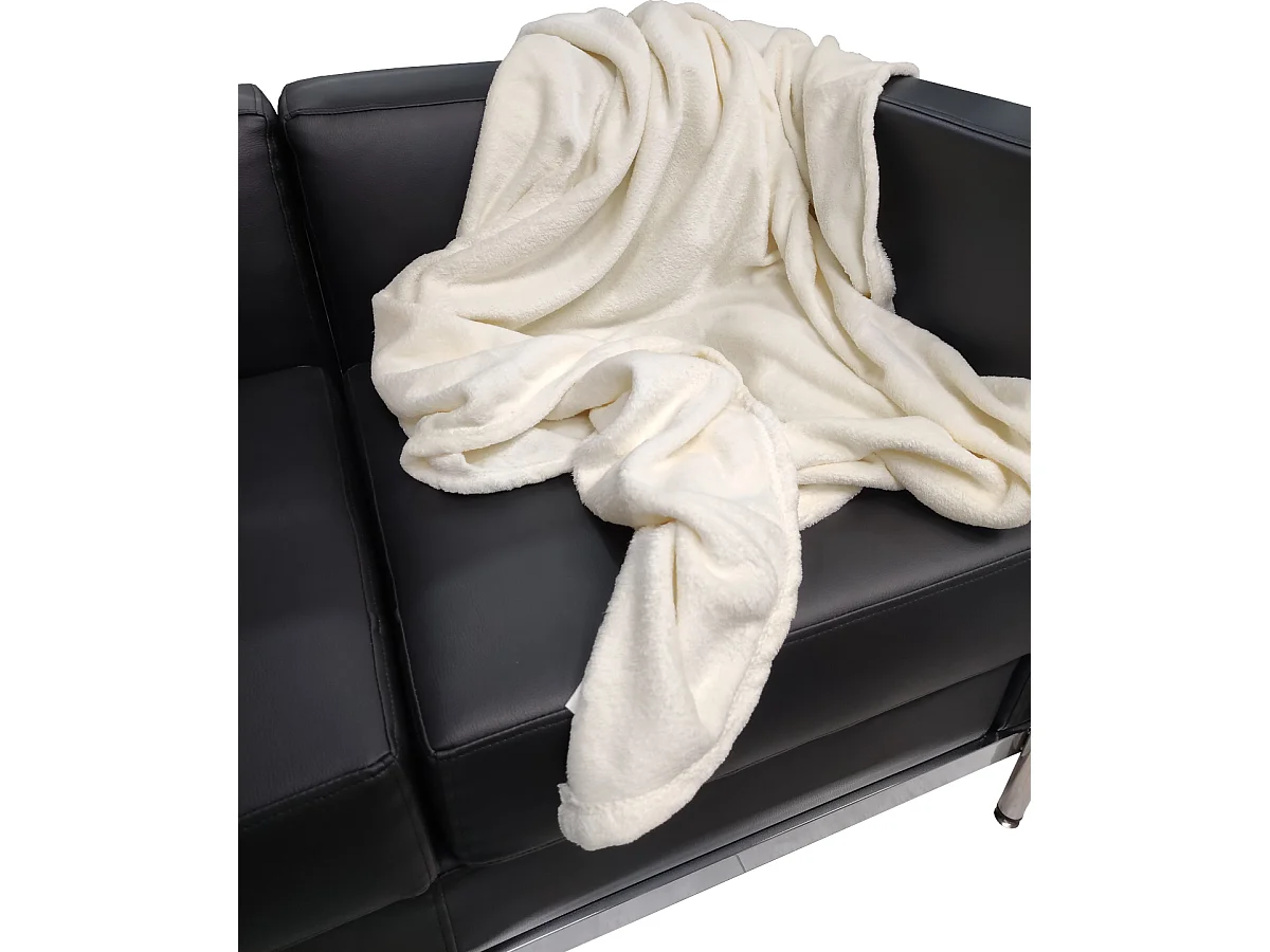 Manta de Franela para Sofá y Cama Manta Polar Suave Crema Medida 120X150 CM