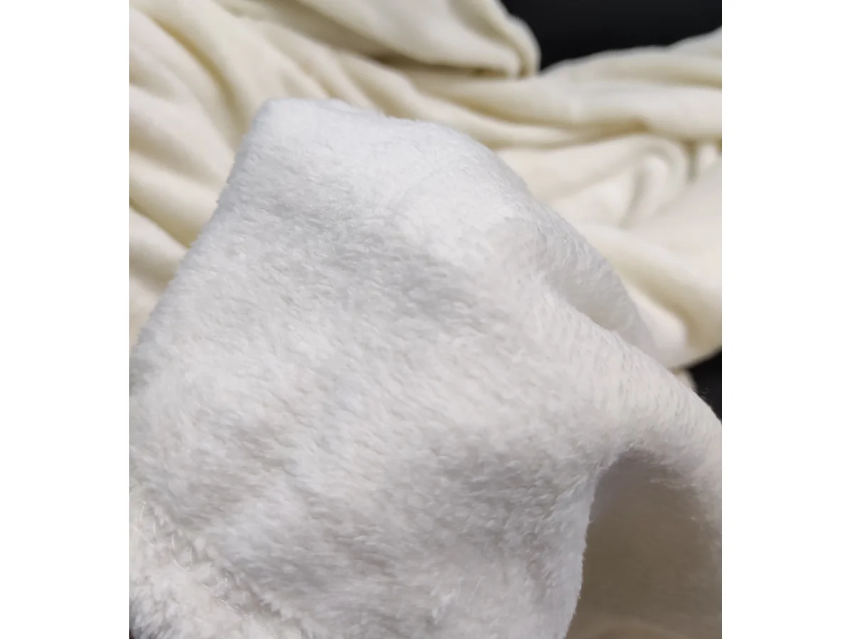 Manta de Franela para Sofá y Cama Manta Polar Suave Crema Medida 120X150 CM