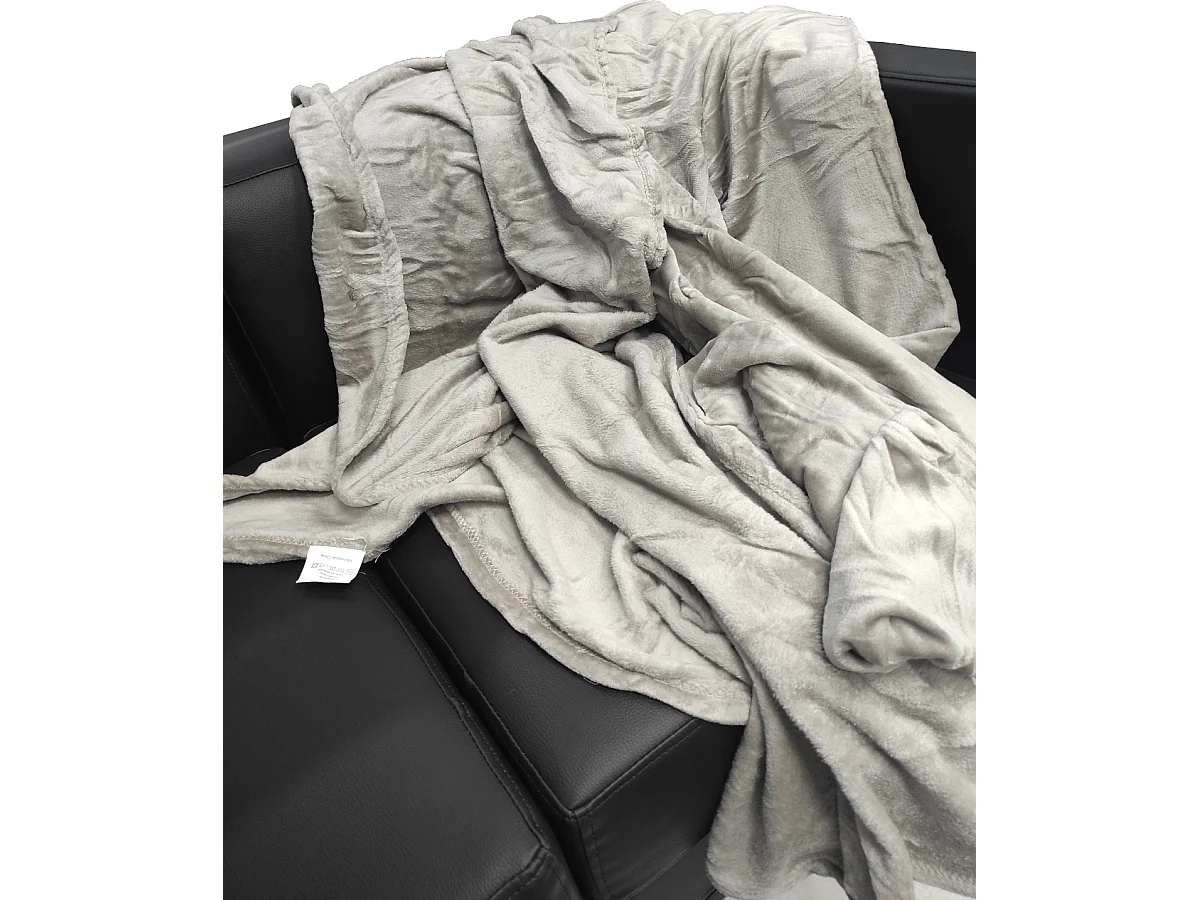 Manta de Franela para Sofá y Cama Manta Polar Suave Gris Medida 210X230 CM