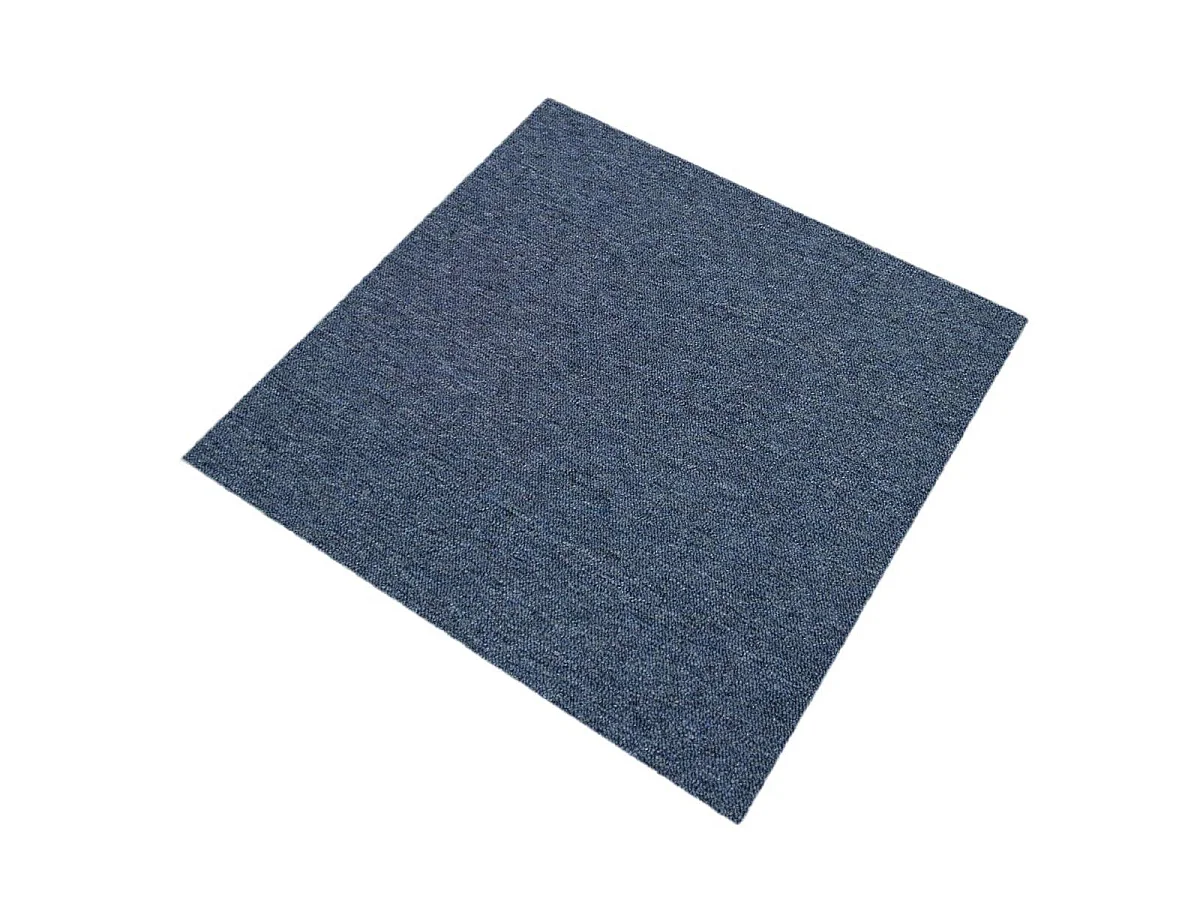 40 Dalles de 50cm x 50cm (10m²) Dalle de Moquette Couleur Noir Charbon & Bleu Tempête