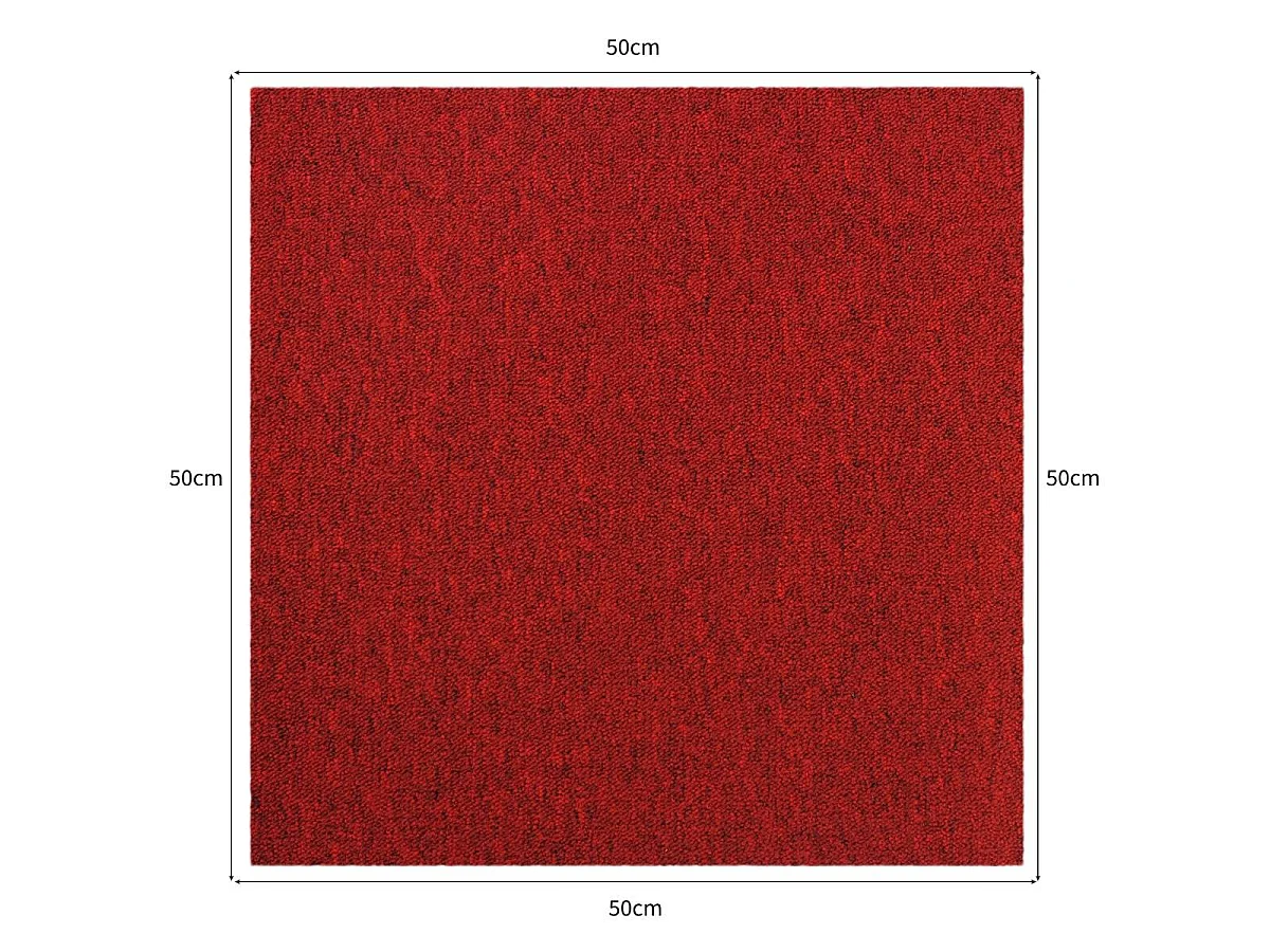 40 x Dalles de Moquette Rouge Écarlate 10m2