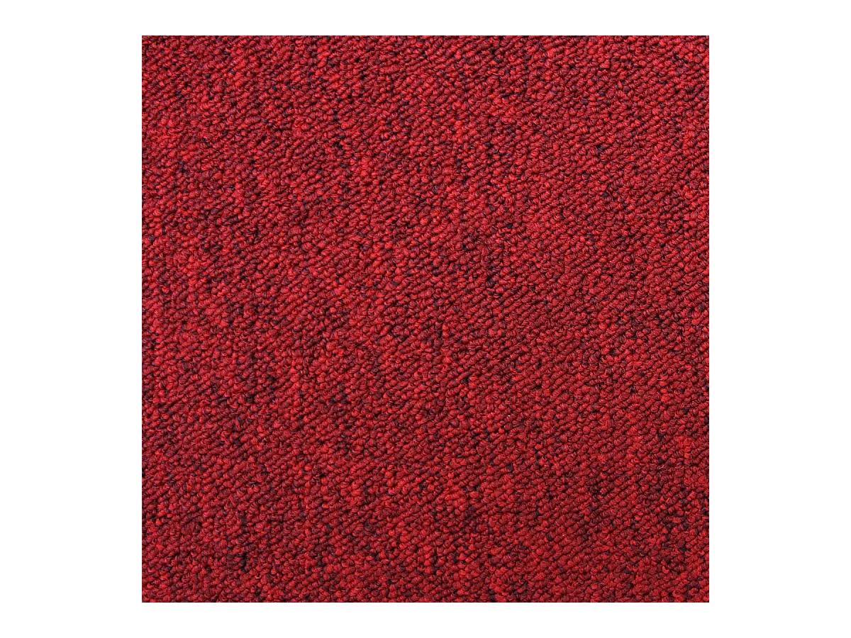 Dalle de Moquette Couleur Rouge Ecarlate, 20 Dalles de 50cm x 50cm (5m²)