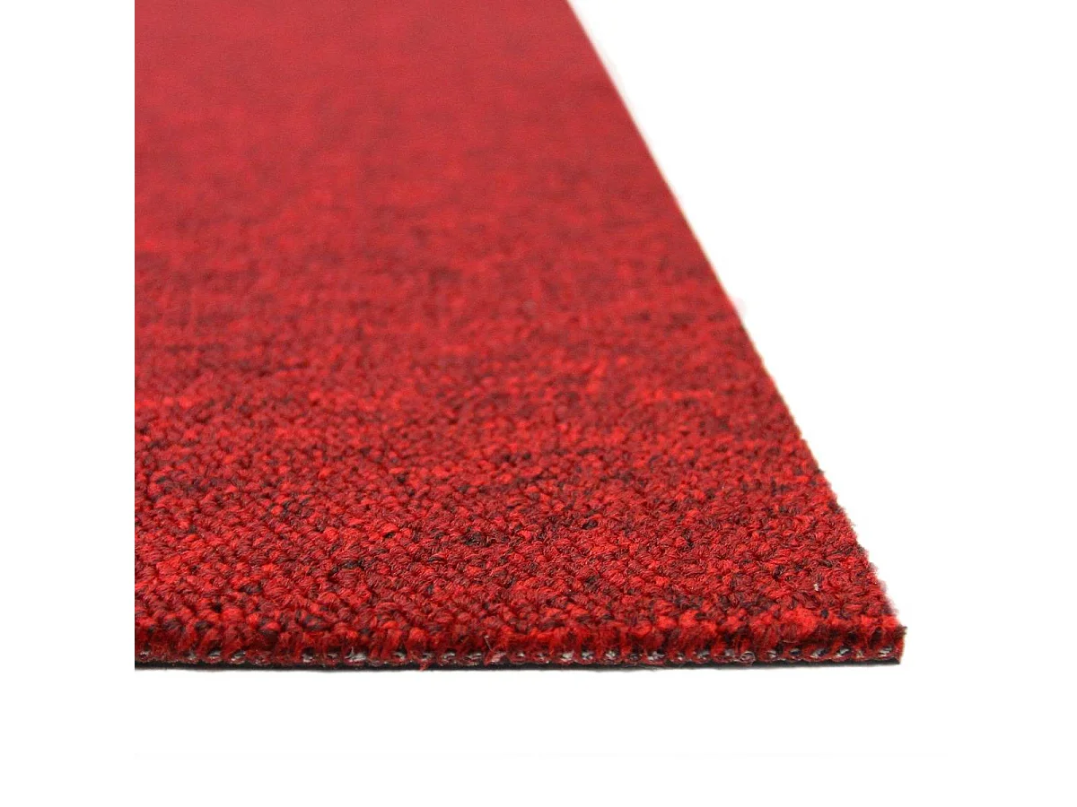Dalle de Moquette Couleur Rouge Ecarlate, 20 Dalles de 50cm x 50cm (5m²)