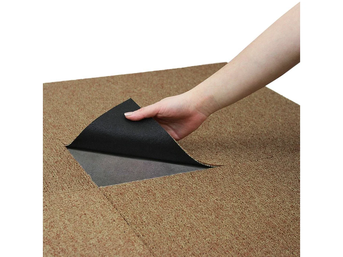 Dalle de Moquette Couleur Sable, 20 Dalles de 50cm x 50cm (5m²)