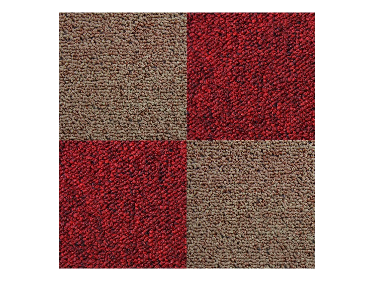 40 x Tapijttegels - Rood en Zand kleur- 50x50cm 10m2