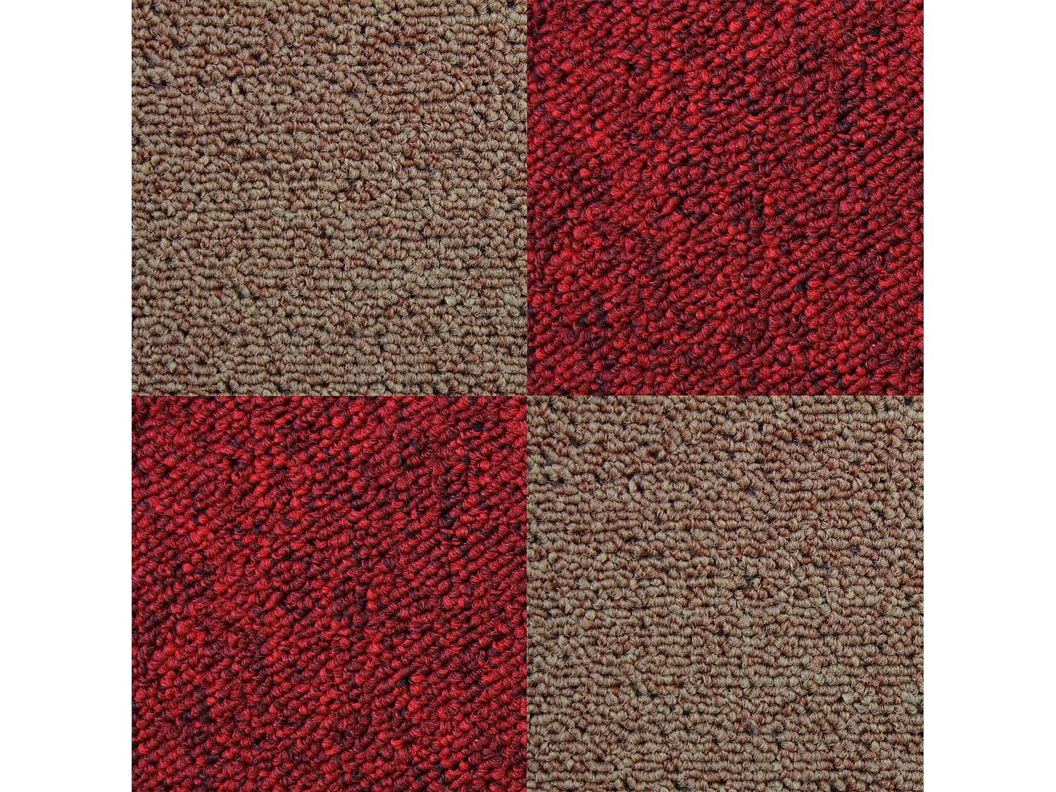 40 x Tapijttegels - Rood en Zand kleur- 50x50cm 10m2