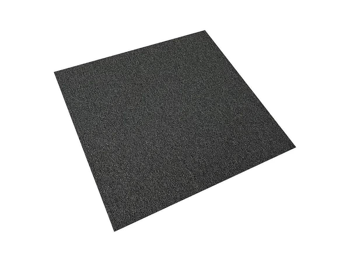 Dalle de Moquette Couleur Charbon Noir, 20 Dalles de 50cm x 50cm (5m²)