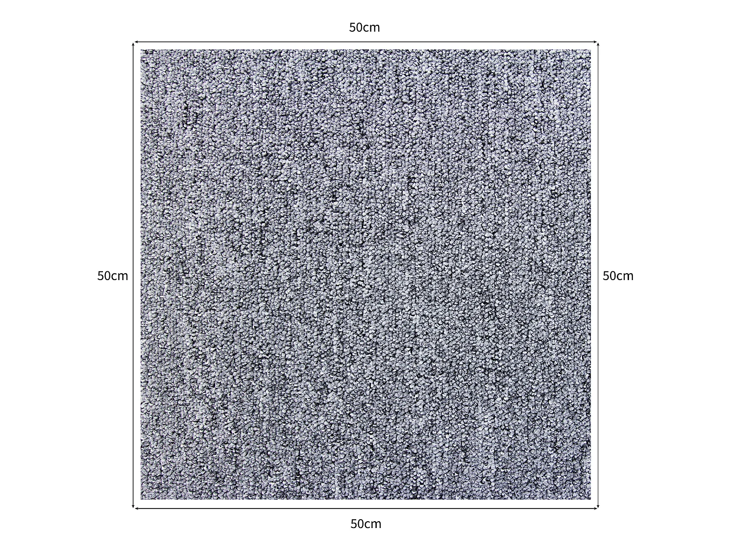 Dalle de Moquette Couleur Gris platine, 20 Dalles de 50cm x 50cm (5m²)