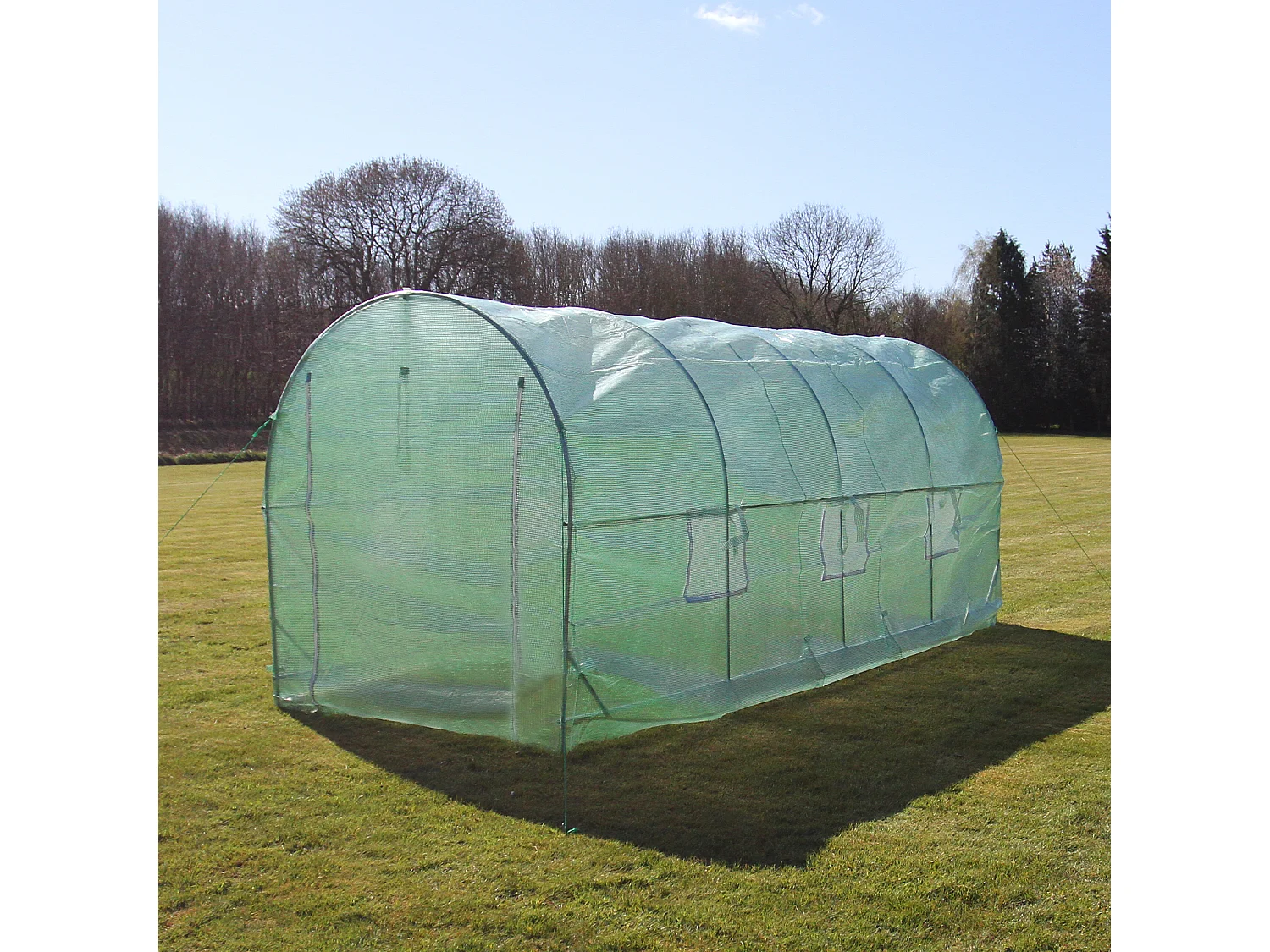 Polytunnel mit Folie und Regale Gewächshaus Treibhaus Tomatenhaus Pflanzenhaus Folientunnel 19mm 5m x 2m
