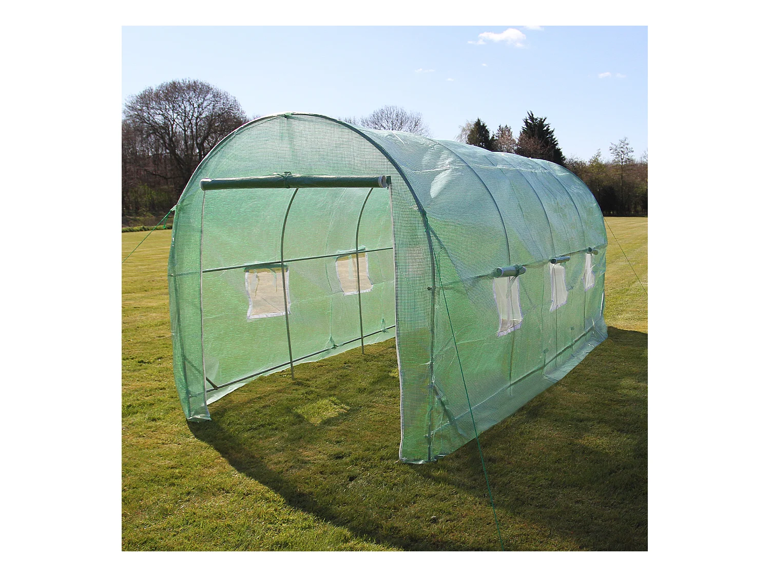 Polytunnel mit Folie und Regale Gewächshaus Treibhaus Tomatenhaus Pflanzenhaus Folientunnel 19mm 5m x 2m