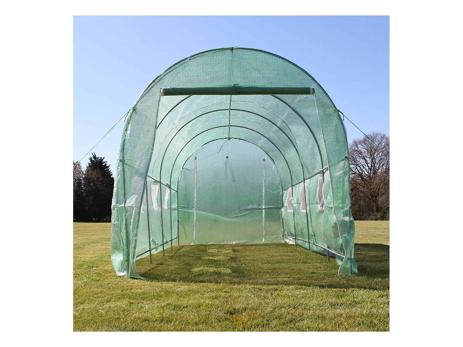 Polytunnel mit Folie und Regale Gewächshaus Treibhaus Tomatenhaus Pflanzenhaus Folientunnel 19mm 5m x 2m