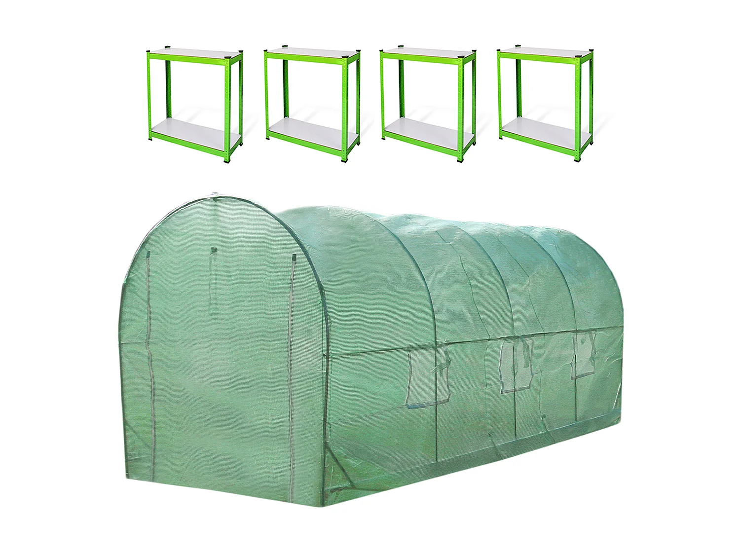 Serre Polytunnel 19mm 5m x 2m avec Étagères