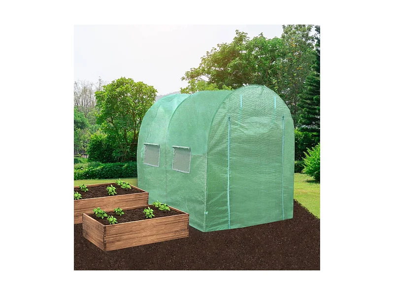 Polytunnel mit Folie Gewächshaus Treibhaus Tomatenhaus Pflanzenhaus Folientunnel 25mm 3m x 2m