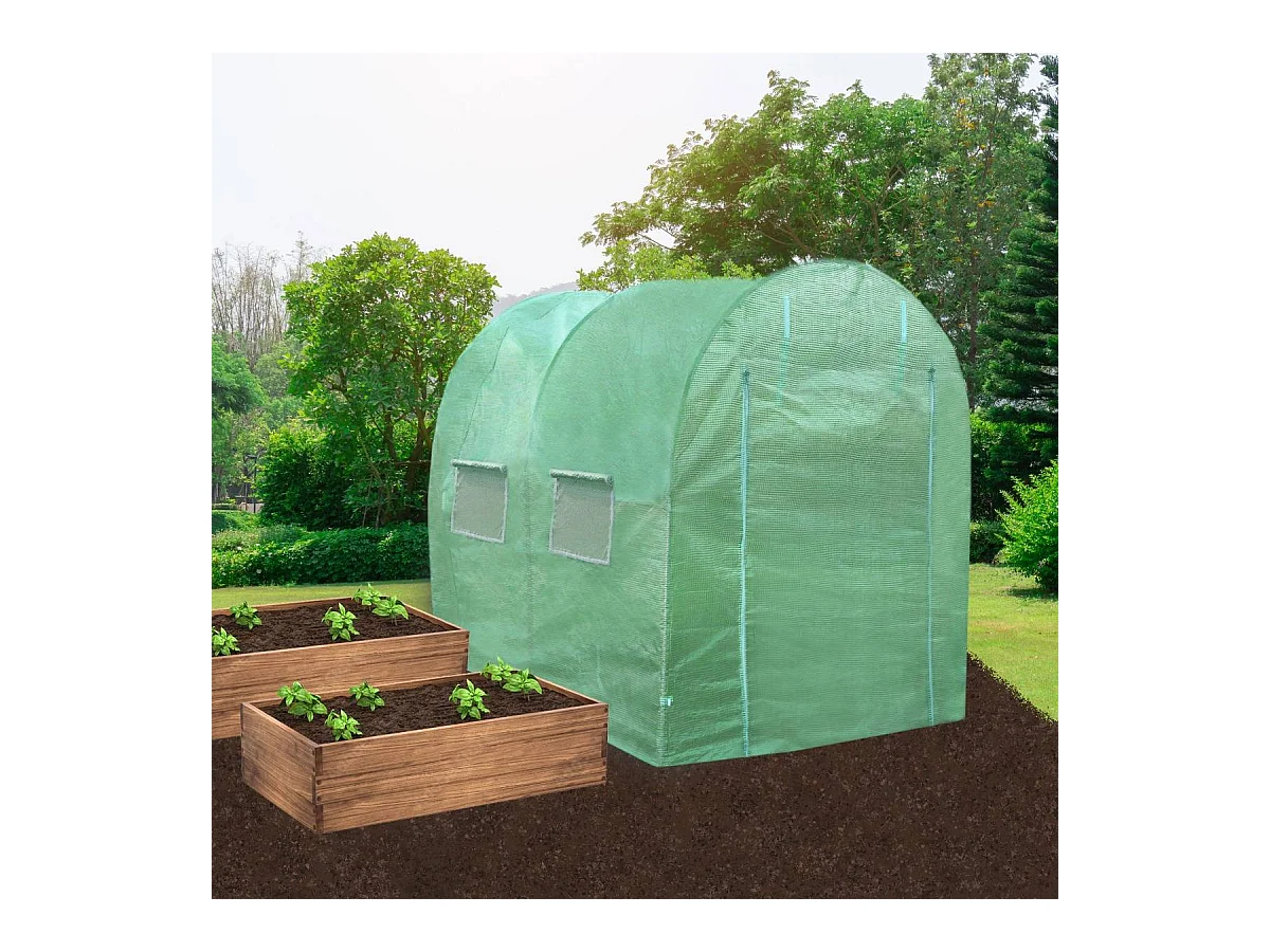 Polytunnel mit Folie Gewächshaus Treibhaus Tomatenhaus Pflanzenhaus Folientunnel 25mm 3m x 2m
