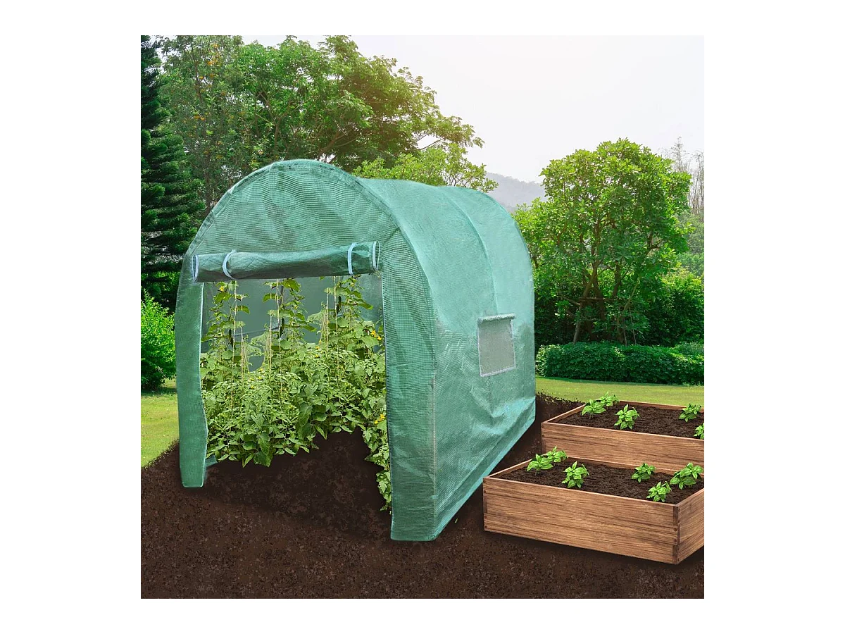 Polytunnel mit Folie Gewächshaus Treibhaus Tomatenhaus Pflanzenhaus Folientunnel 19mm 4m x 2m