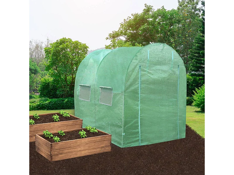 Polytunnel mit Folie Gewächshaus Treibhaus Tomatenhaus Pflanzenhaus Folientunnel 25mm 4m x 2m