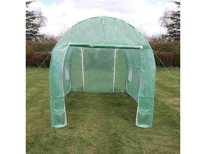 Polytunnel mit Folie und Regale Gewächshaus Treibhaus Tomatenhaus Pflanzenhaus Folientunnel 19mm 4m x 2m