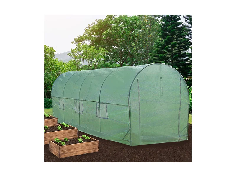 Polytunnel mit Folie Gewächshaus Treibhaus Tomatenhaus Pflanzenhaus Folientunnel 19mm 5m x 2m