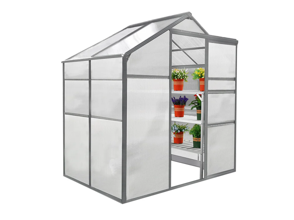 Bundel: Kweekkas zonder basis - 1.8m x 1.2m + 2 Waterbestendige Stellingen