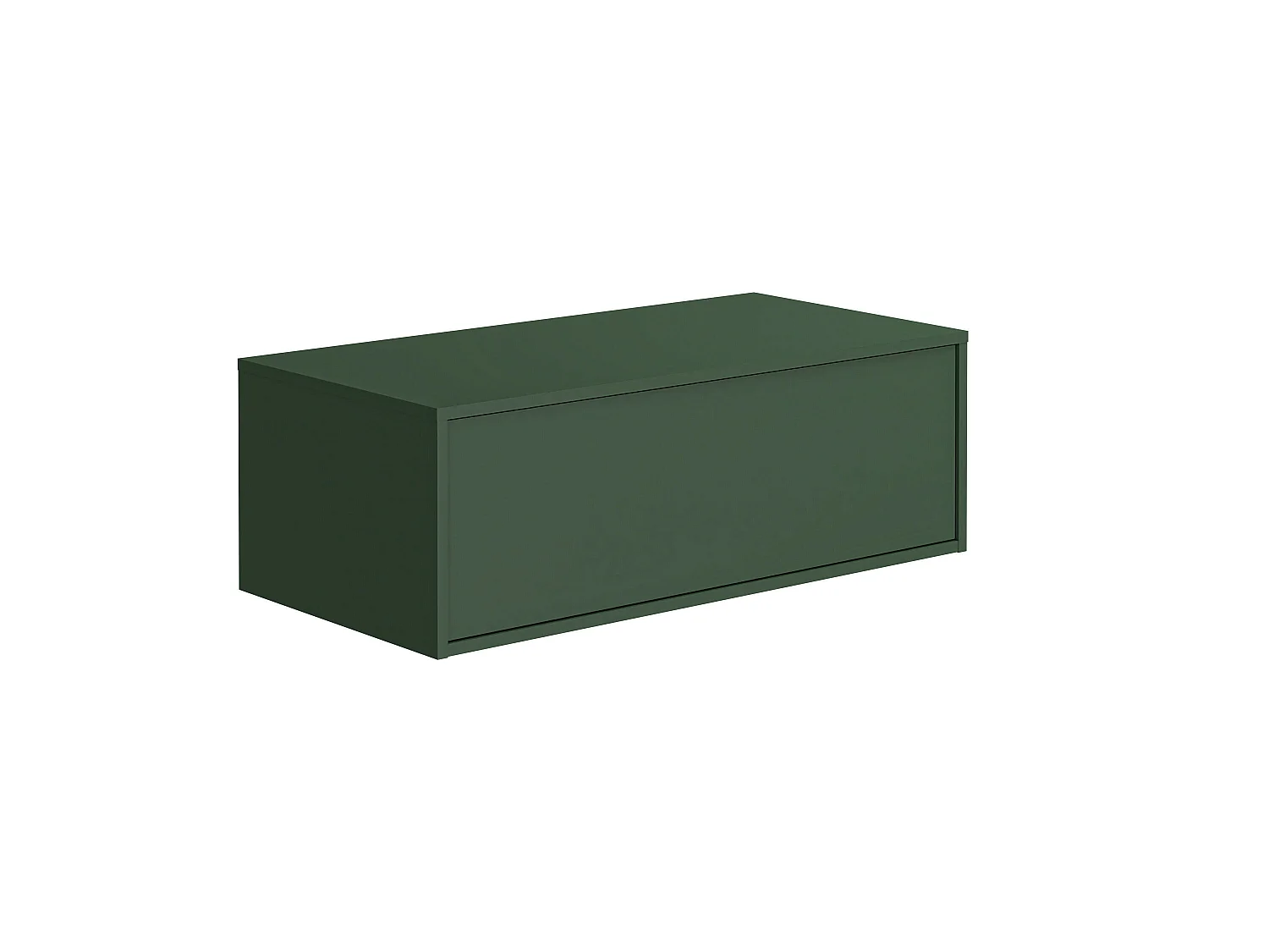 Waschbeckenunterschrank hängend mit Einzelwaschbecken und 2 Schubladen - Grün matt - 94 cm - TEANA II