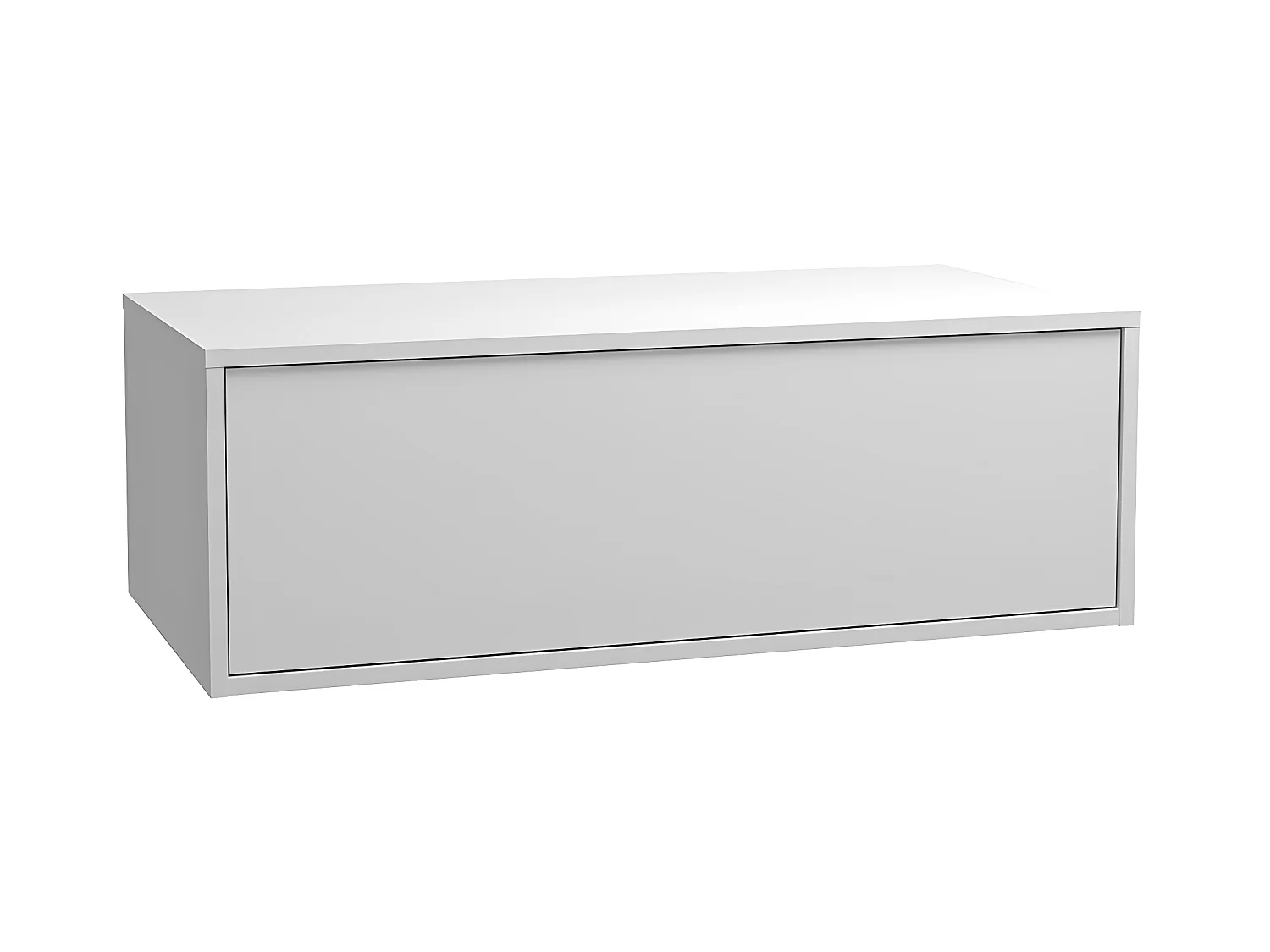 Szafka łazienkowa wisząca  zielona i biała z umywalką i dwoma szufladami - 94 cm - TEANA II