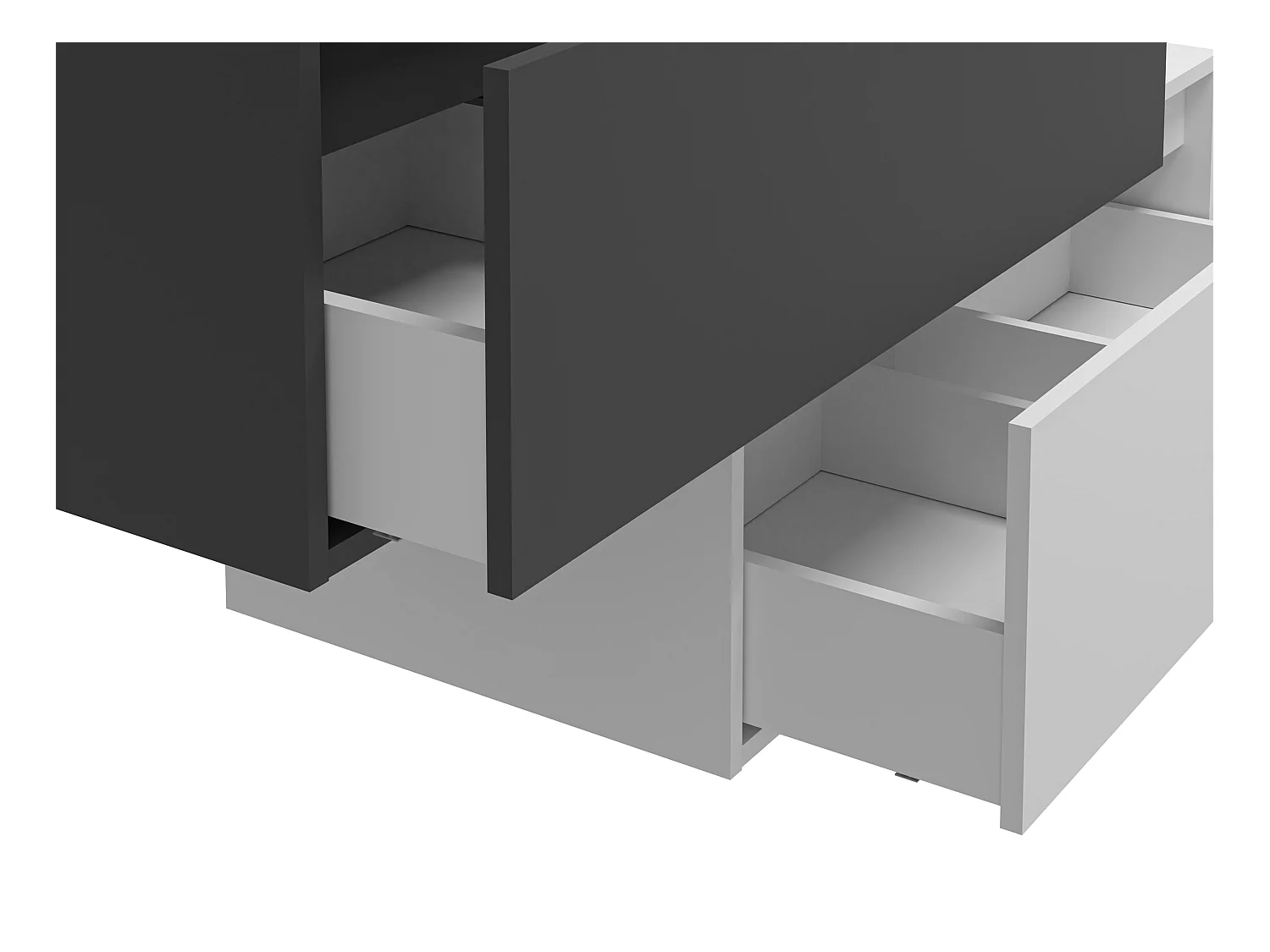 Móvel de casa de banho suspenso cinza antracite e branco com lavatório individual e duas gavetas 94 cm - TEANA II