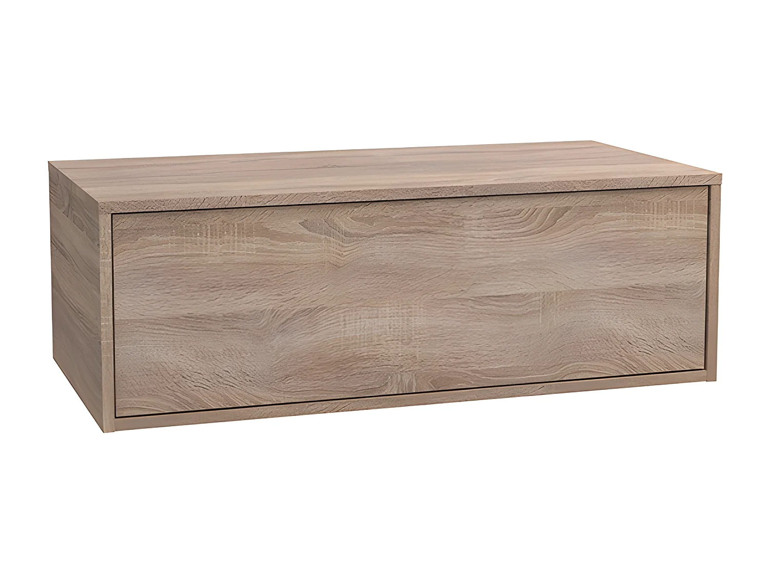 Móvel de casa de banho suspenso cor natural claro com lavatório individual - TEANA