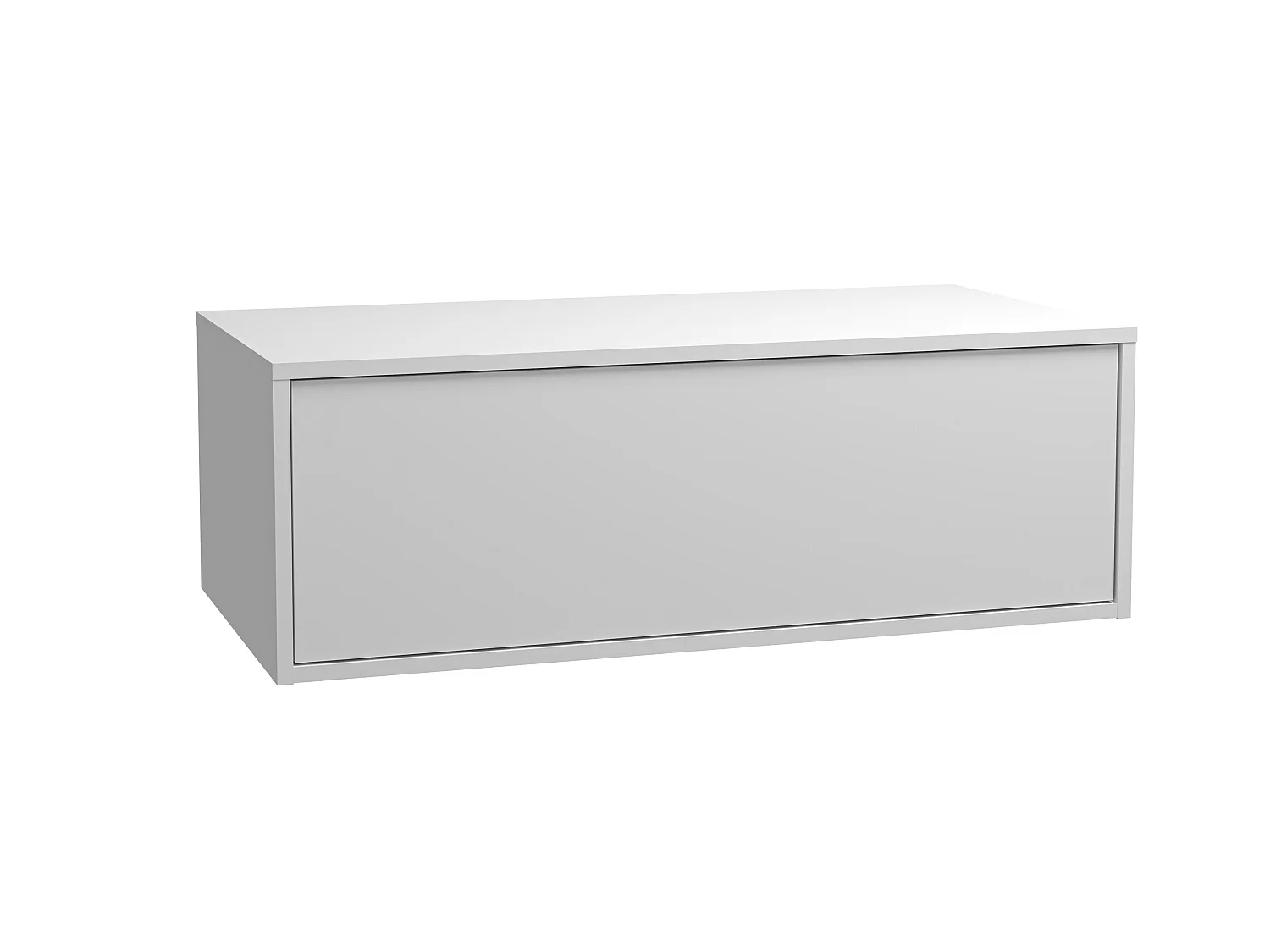 Mueble de baño suspendido blanco con simple lavabo - TEANA