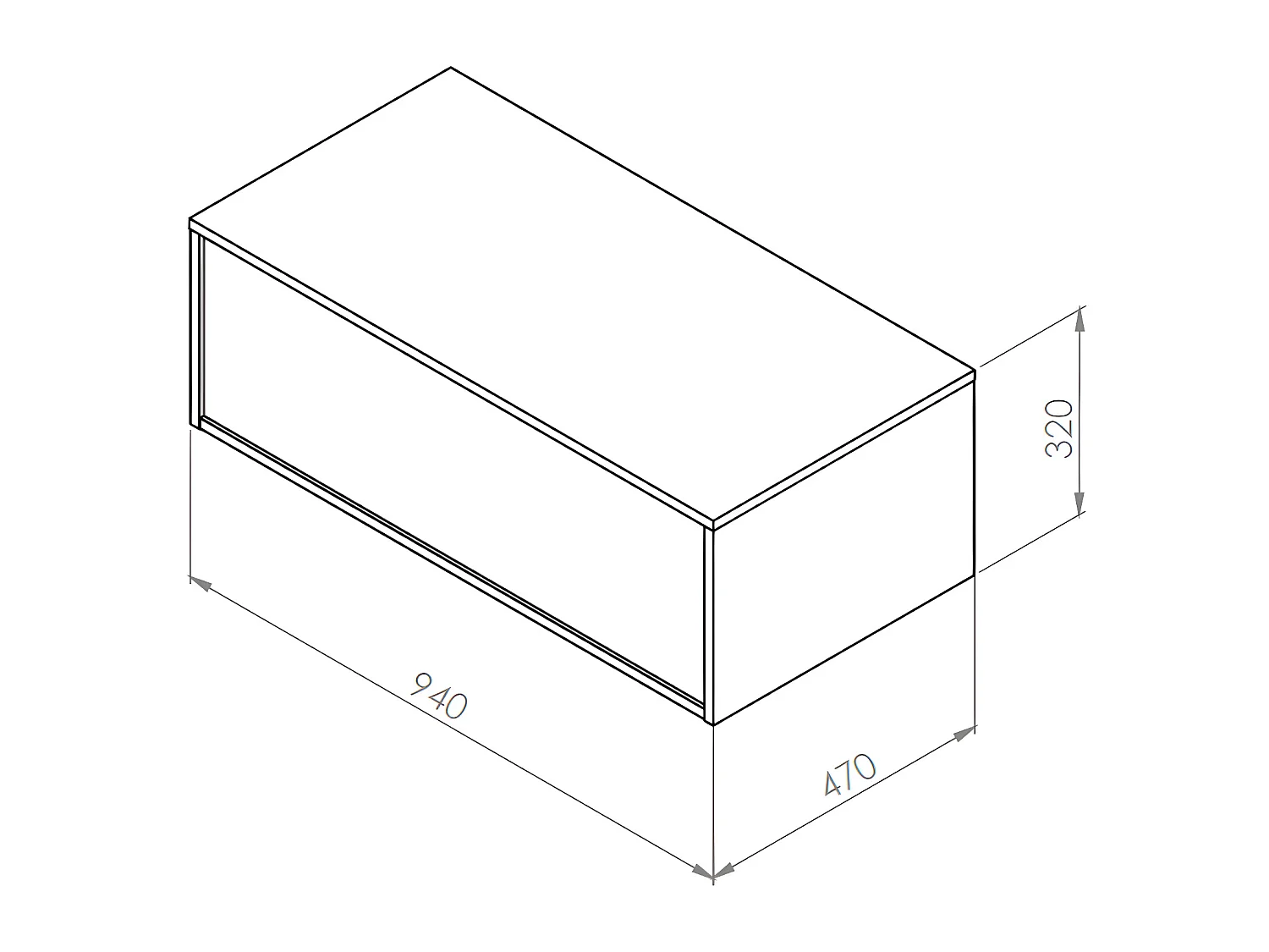 Waschbeckenunterschrank hängend mit Einzelwaschbecken & zwei Schubladen - Anthrazit - 94 cm - TEANA II